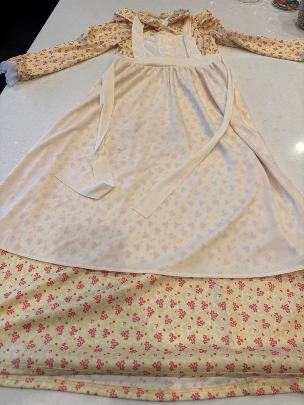 California Costumes Cream Apron Prairie Dress Pink Floral little house prairie